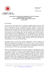 Statement by the Delegation of Turkey on the recent terrorist attack in Turkey