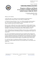 Statement by the Delegation of the United States on the events surrounding the “News of the World” case in the United Kingdom