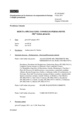 Giornale della 865a Seduta speciale del Consiglio permanente