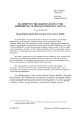 Statement by the Polish Presidency of the Council of the European Union on the attacks in Oslo and on Utoya Island in Norway