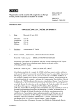 Journal de la 649ème séance plénière du Forum