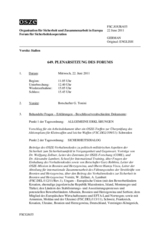 Journal der 649. Plenarsitzung des Forums