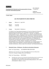 Journal der 643. Plenarsitzung des Forums