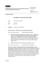 Giornale della 641a Seduta plenaria del Foro di cooperazione per la sicurezza