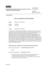 Journal der 639. Plenarsitzung des Forums