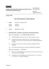 Journal der 630. Plenarsitzung des Forums