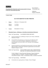 Journal der 631. Plenarsitzung des Forums