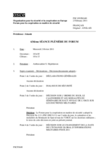 Journal de la 634ème séance plénière du Forum