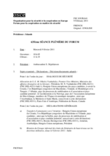 Journal de la 635ème séance plénière du Forum