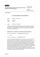 Journal der 637. Plenarsitzung des Forums