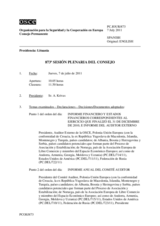 Diario de la 873ª Sesión plenaria del Consejo Permanente 