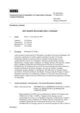 Diario de la 854ª Sesión plenaria del Consejo Permanente 