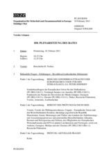 Journal der 850. Plenarsitzung des Ständigen Rates 