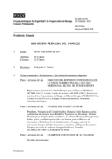 Diario de la 850ª Sesión plenaria del Consejo Permanente 