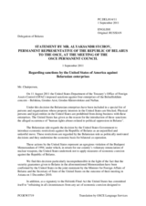 Statement by the Delegation of Belarus on the economic sanctions imposed on Belarus by the United States of America