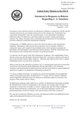 Statement by the Delegation of the United States in response to the statement by the Delegation of Belarus on the economic sanctions imposed on Belarus by the United States of America