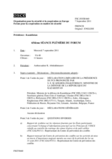 Journal de la 654ème séance plénière du Forum