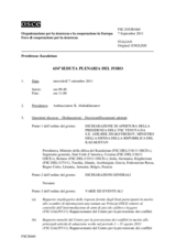 Giornale della 654a Seduta plenaria del Foro di cooperazione per la sicurezza