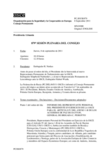 Diario de la 879ª Sesión plenaria del Consejo Permanente 