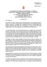 Statement by the Delegation of Serbia on the situation in northern Kosovo