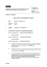 Journal de la 656ème séance plénière du Forum