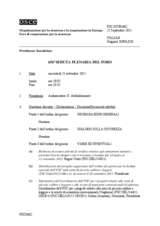 Giornale della 656a Seduta plenaria del Foro di cooperazione per la sicurezza