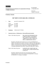 Giornale della 881a Seduta plenaria del Consiglio permanente