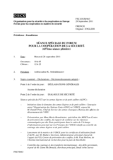 Journal de la séance spéciale du Forum (657ème séance plénière)