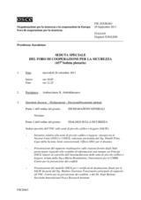 Giornale della 657a Seduta speciale del Foro di cooperazione per la sicurezza