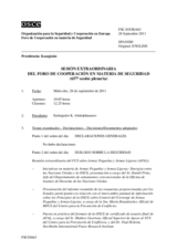 Diario de la Sesión extraordinaria del Foro de Cooperación en materia de Seguridad (657ª Sesión plenaria) 