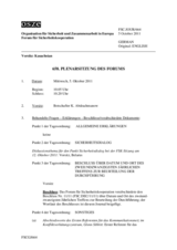 Journal der 658. Plenarsitzung des Forums