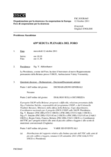 Giornale della 659a Seduta plenaria del Foro di cooperazione per la sicurezza