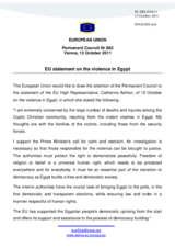 Statement by the Polish Presidency of the Council of the European Union on recent violent events in Egypt
