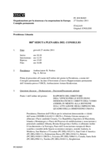 Giornale della 885a Seduta plenaria del Consiglio permanente