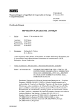 Diario de la 885ª Sesión plenaria del Consejo Permanente 