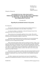 Statement by the Delegation of Kyrgyzstan on presidential elections in Kyrgyzstan, held on 30 October 2011