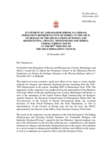 Statement by the Delegation of Serbia, also on behalf of the Delegations of Bosnia and Herzegovina, Croatia and Montenegro on the Ministerial Review Conference on Resolving the Refugee Situation in the Western Balkans, held in Belgrade on 7 November 2011