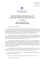 Statement by the Delegation of the Holy See on the interfaith meeting for peace, held in Assisi, Italy, on 27 October 2011