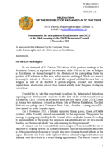 Statement by the Delegation of Kazakhstan in response to the statement by the Polish Presidency of the Council of the European Union on human rights and the rule of law in Kazakhstan