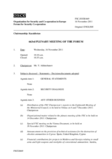 Journal of the 663rd Plenary Meeting of the Forum for Security Co-operation