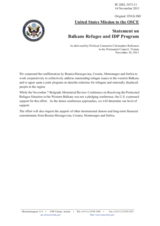 Statement by the Delegation of the United States on the Ministerial Review Conference on Resolving the Refugee Situation in the Western Balkans, held in Belgrade on 7 November 2011