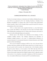 Written Contribution by Ambassador Cinar Aldemir, Executive Director of the Conference on Interaction and Confidence Building Measures in Asia (CICA)
