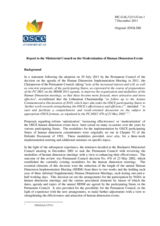 Report to the Ministerial Council on the Modernization of Human Dimension Events