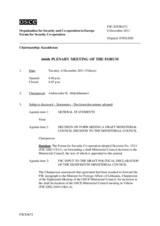 Journal of the 666th Plenary Meeting of the Forum for Security Co-operation