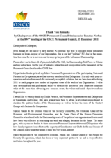 Farewell of the Lithuanian OSCE Chairmanship