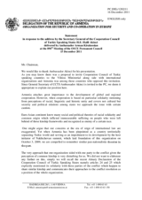 Statement by the Delegation of Armenia in response to the address by the Secretary General of the Cooperation Council of Turkic Speaking States, H.E. Mr. Halil Akinci