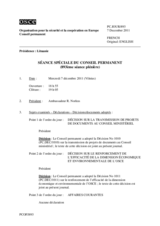 Journal de la séance spéciale du Conseil permanent (893ème séance plénière)