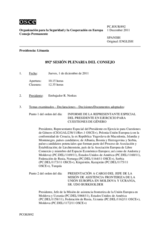 Diario de la 892ª Sesión plenaria del Consejo Permanente 