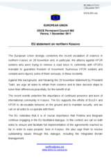 Statement by the Polish Presidency of the Council of the European Union on the situation in northern Kosovo