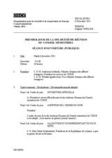 Journal of the First Day of the 18th Meeting of the Ministerial Council